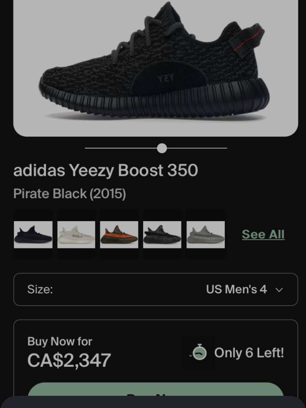 adidas - Yeezy Black Knit Low-Top Lace-Up Sneakers - Picture 10 of 10